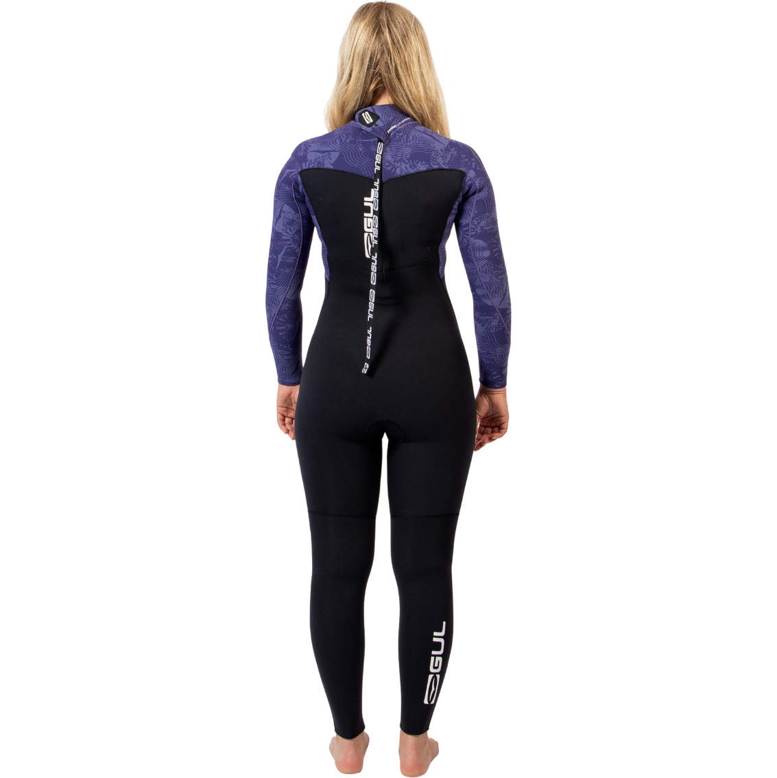 2026 Gul Womens Yulex Flexor 4/3mm Back Zip Wetsuit FX1223-BKTB - Black / Tiebird